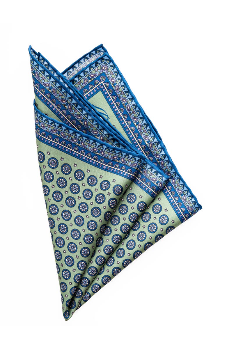 Elizabetta Imola - Silk Pocket Square for Men, Alternate, color, Pistachio