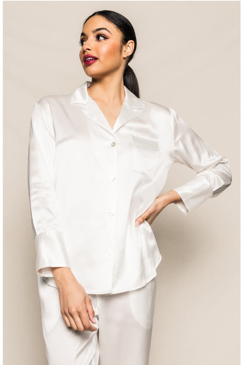 Classic Silk Pajamas, Alternate, color, WHITE