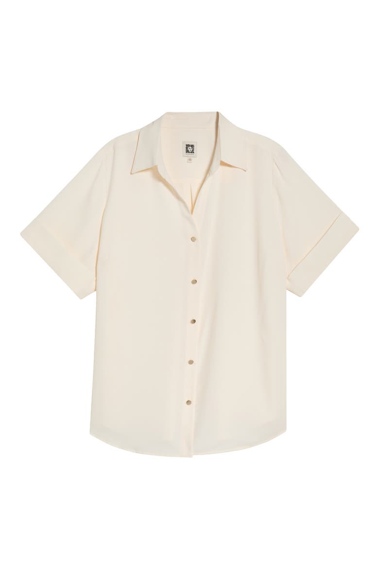 Short Sleeve Button-Up Shirt, Alternate, color, WHITE DOVE
