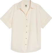 AK ANNE KLEIN Short Sleeve Button-Up Shirt