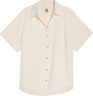 AK ANNE KLEIN Short Sleeve Button-Up Shirt