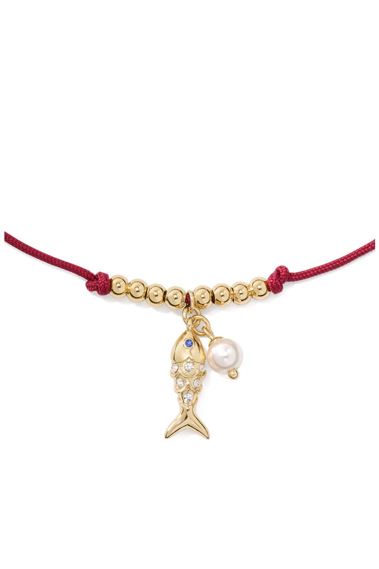 summer daze fish cord bracelet, Alternate, color, RED.