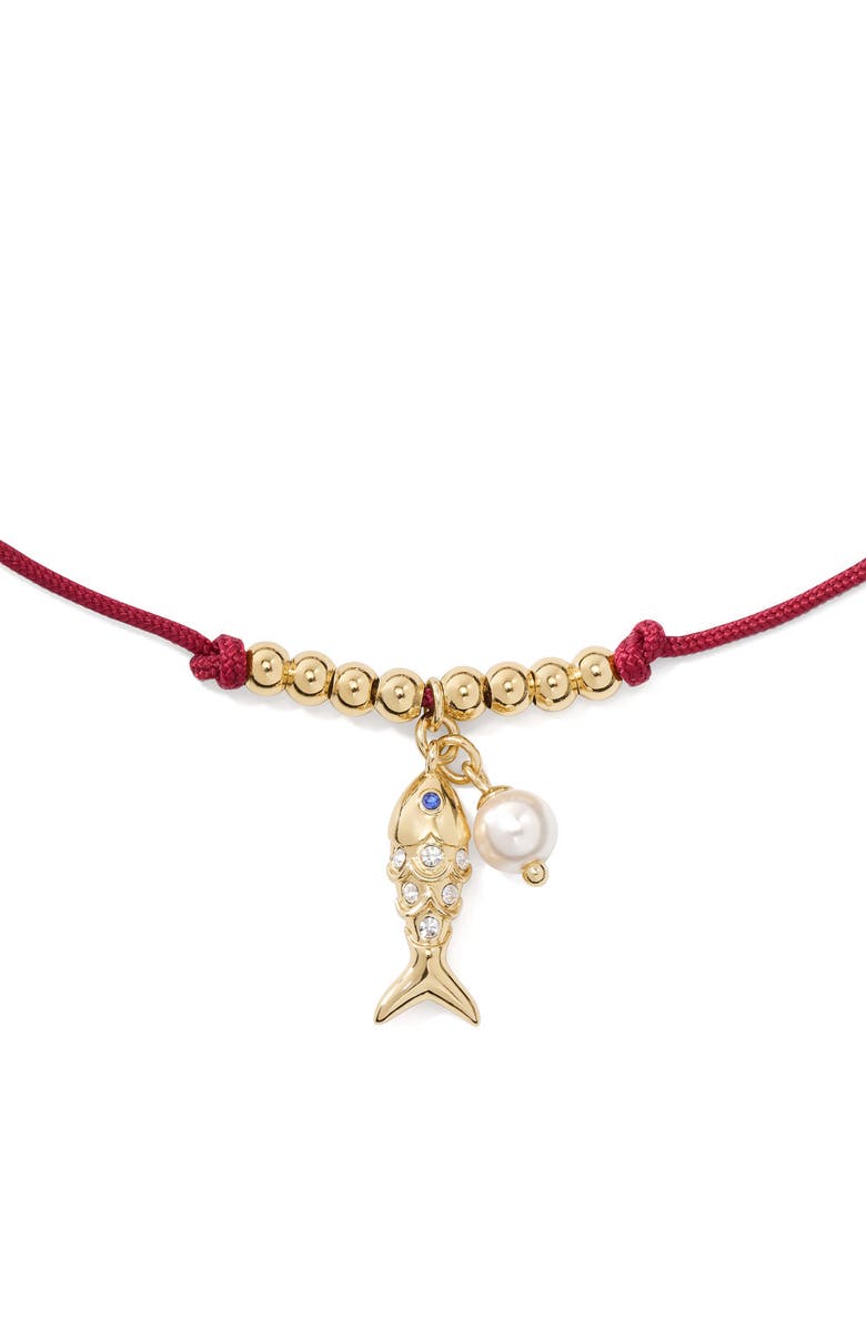 Kate Spade New York summer daze fish cord bracelet, Alternate, color, Red.