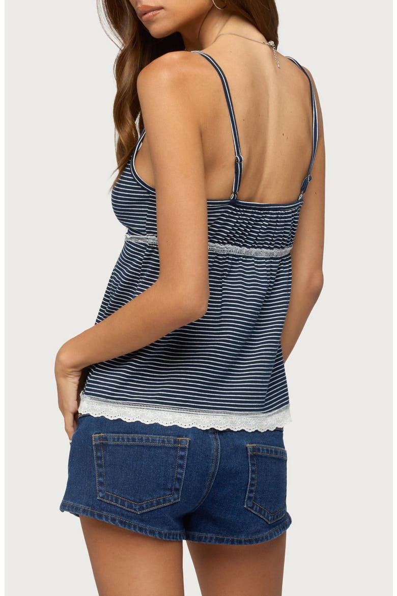 Eyelet Striped Babydoll Tank, Alternate, color, NAVY-AND-WHITE