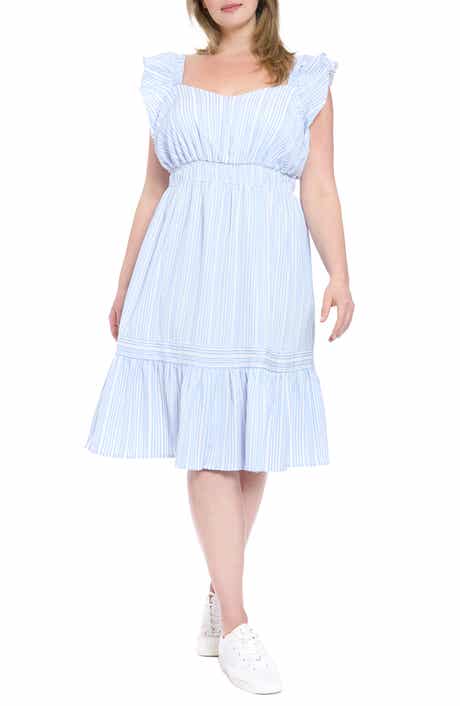 London Times Flutter Sleeve Ruffle Hem Dress