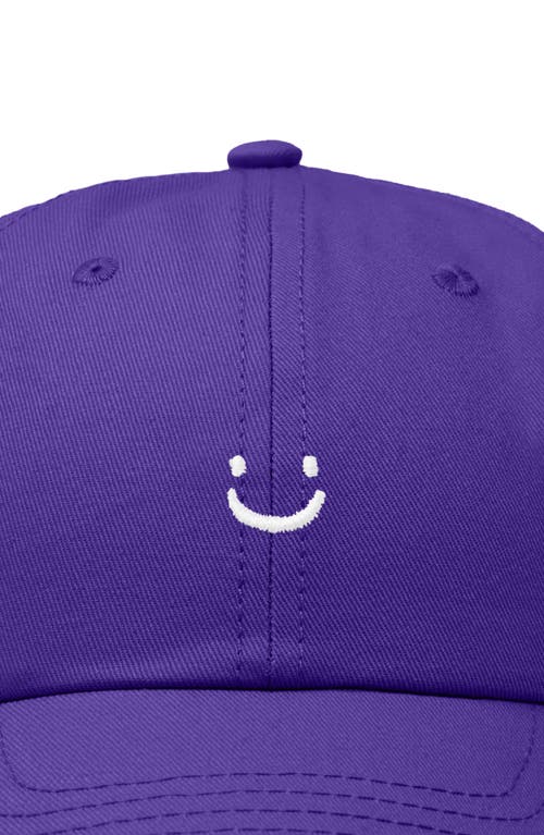 Dalix Lil Smile Embroidered Casual Hat In Purple