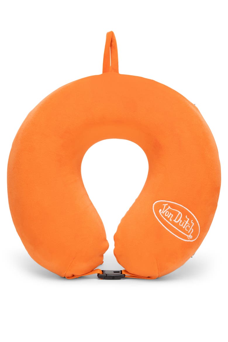 Classic Memory Foam Travel Neck Pillow, Main, color, Orange