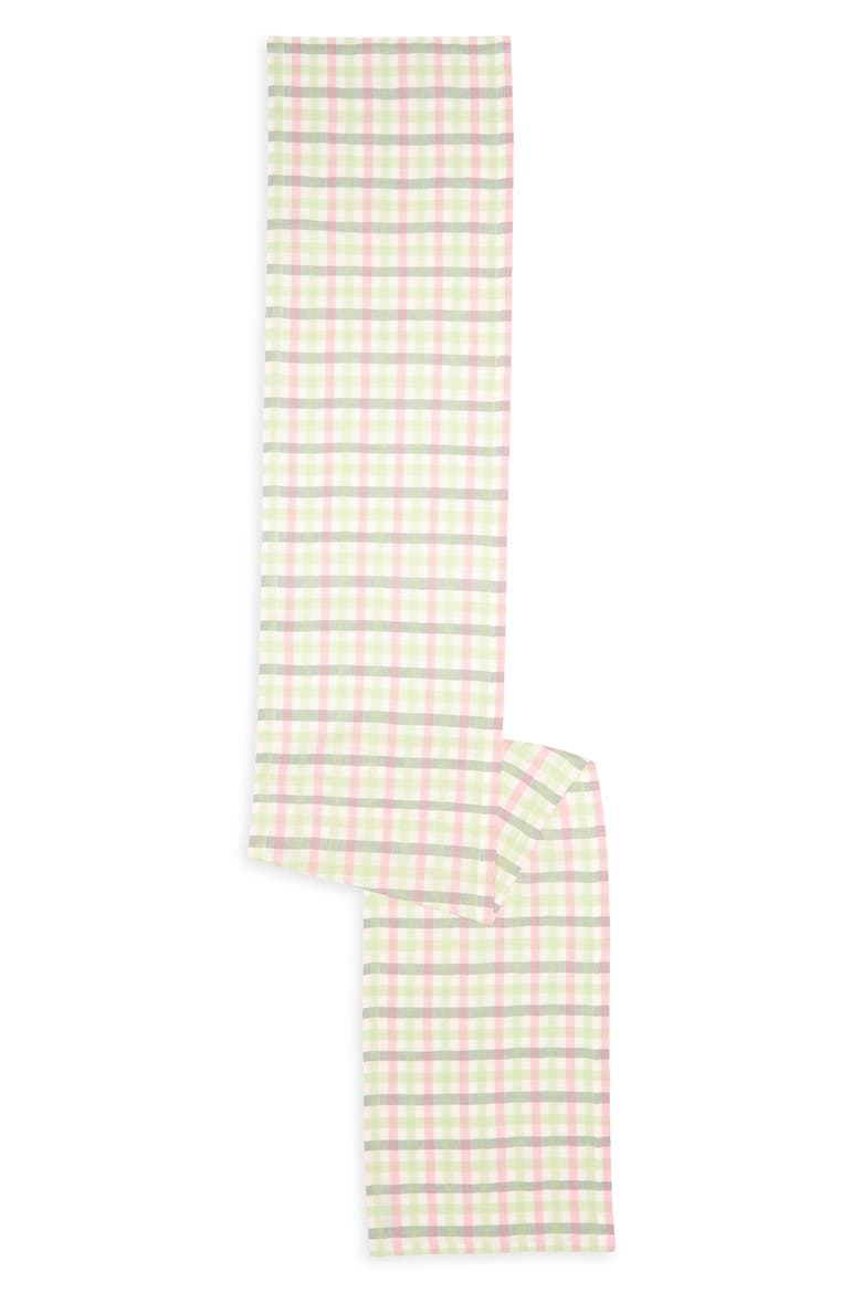 Gingham Clover Table Runner, Main, color, CLOVER