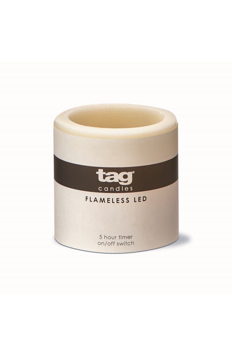 tag Light Up LED Pillar Candle with Timer Flameless Decor, Alternate, color, Beige
