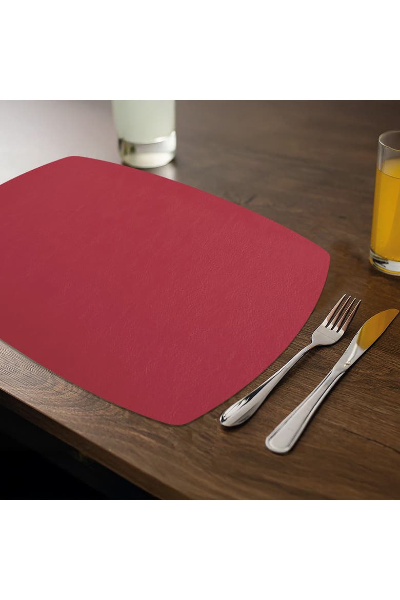 Davanti by  Mattola Placemats Set of 6, Rectangle Plus, Alternate, color, Earth Red
