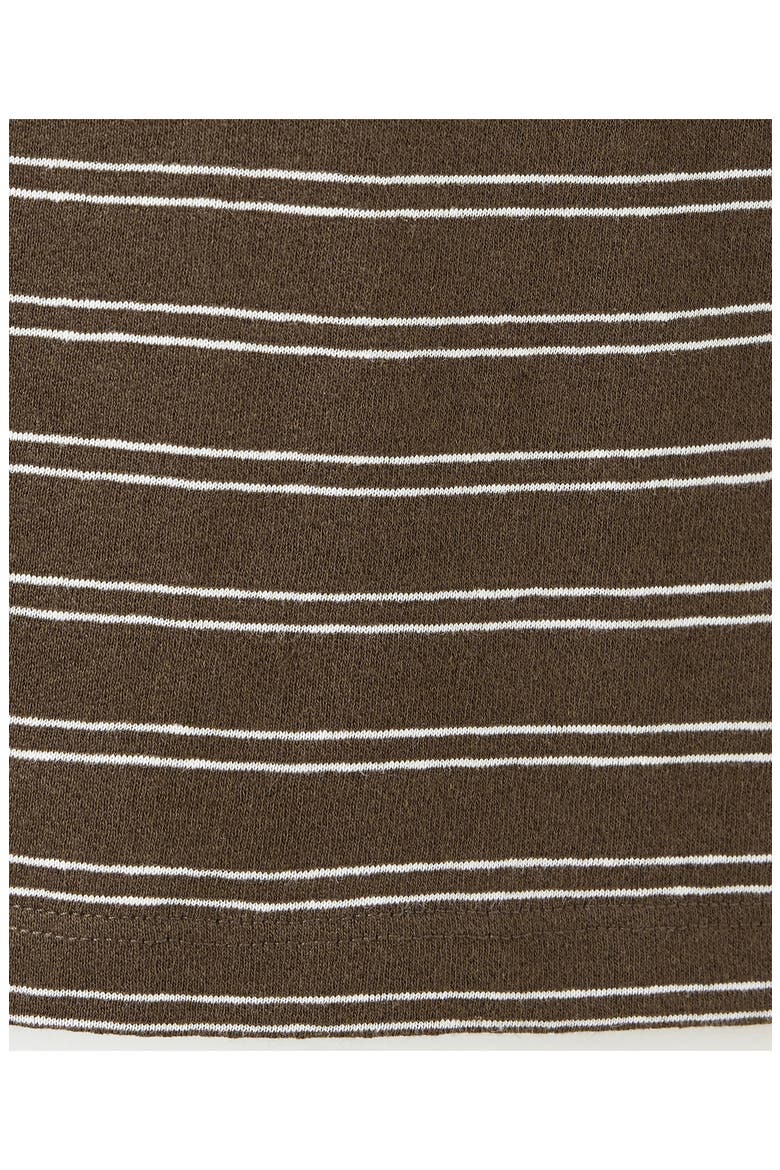 Regular Fit Stripe Cotton & Linen T-Shirt, Alternate, color, CHOCOLATE