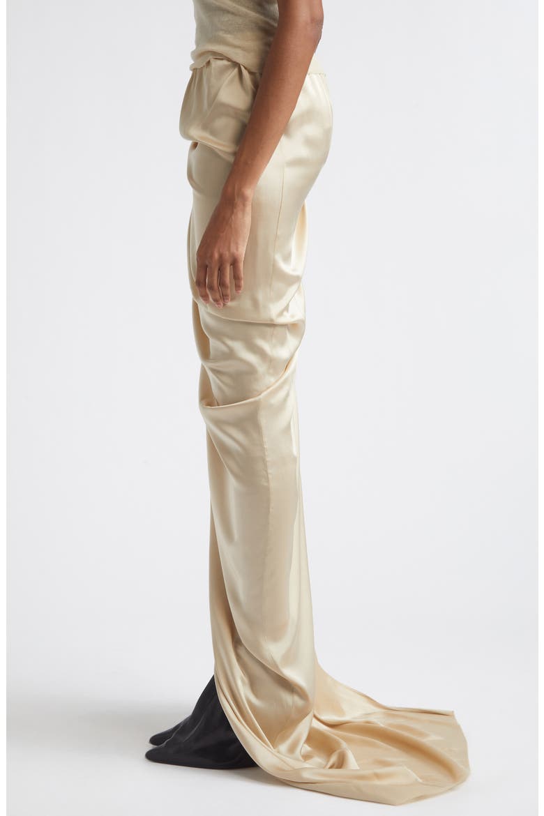 Edfu Ruched Satin Skirt, Alternate, color, SAND