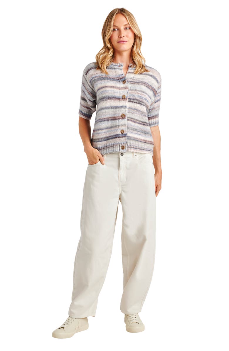 Splendid Sedona Stripe Short Sleeve Cardigan, Alternate, color,