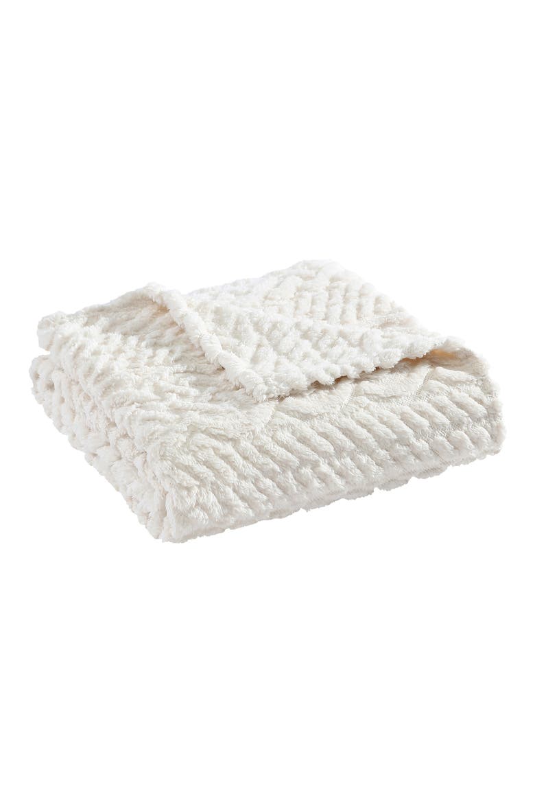 Declan Faux Shearling Throw Blanket, Main, color, BEIGE