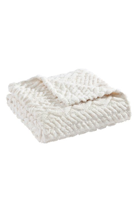 Declan Faux Shearling Throw Blanket