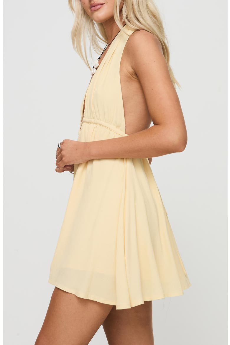 Saddler Halter Minidress, Alternate, color, YELLOW