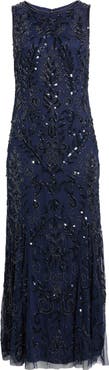 Pisarro Nights Beaded Sleeveless Gown