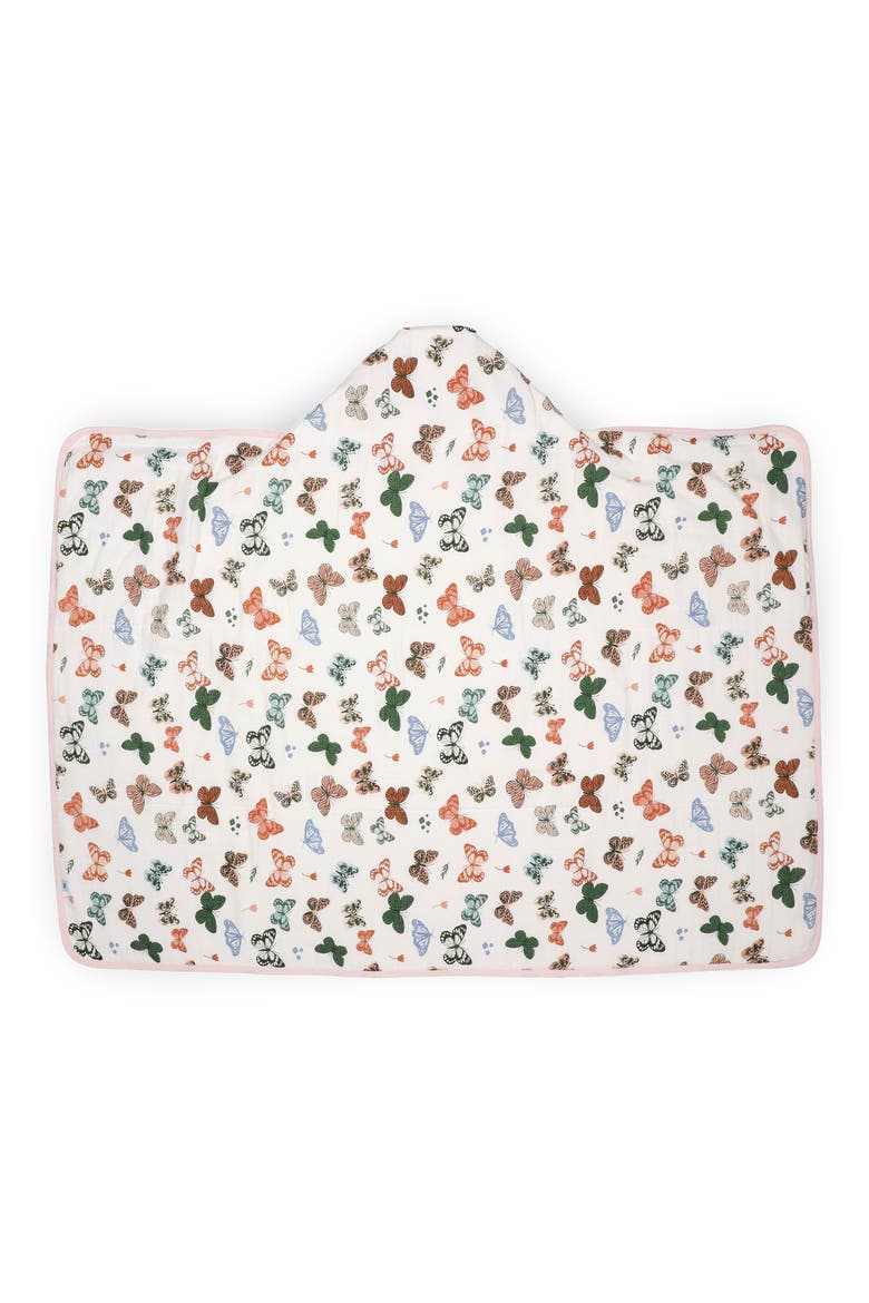 Cotton Muslin & Terry Hooded Towel, Alternate, color, BUTTERFLIES