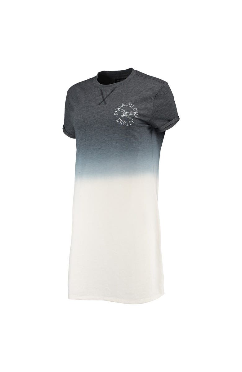 Junk Food Women's Junk Food Heathered Black/White Philadelphia Eagles Ombre Tri-Blend T-Shirt Dress, Alternate, color, 