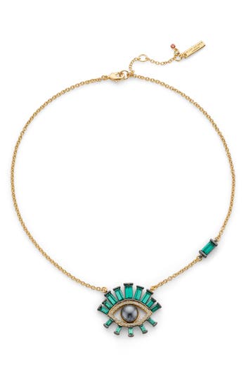 KURT GEIGER KURT GEIGER LONDON IMITATION PEARL EYE PENDANT NECKLACE