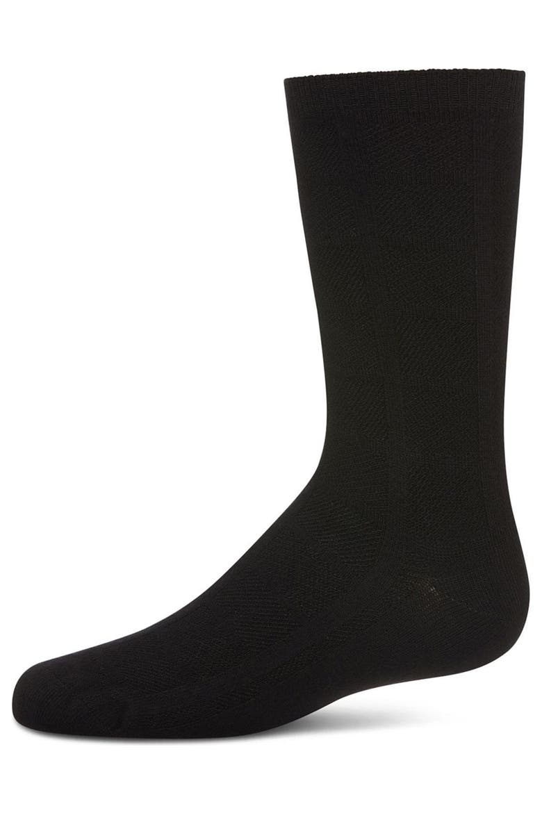 Solid Plain Crew Socks, Main, color, Black