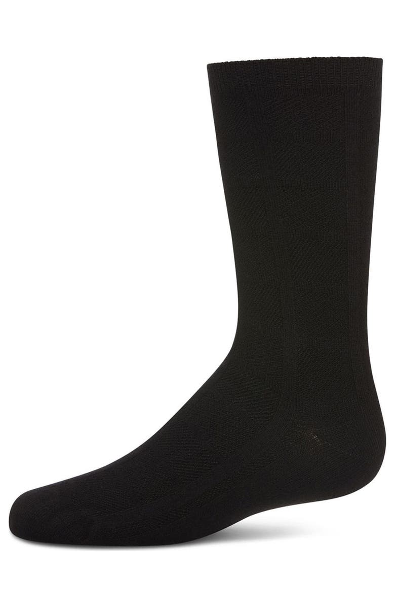 MeMoi Solid Plain Crew Socks, Main, color, Black