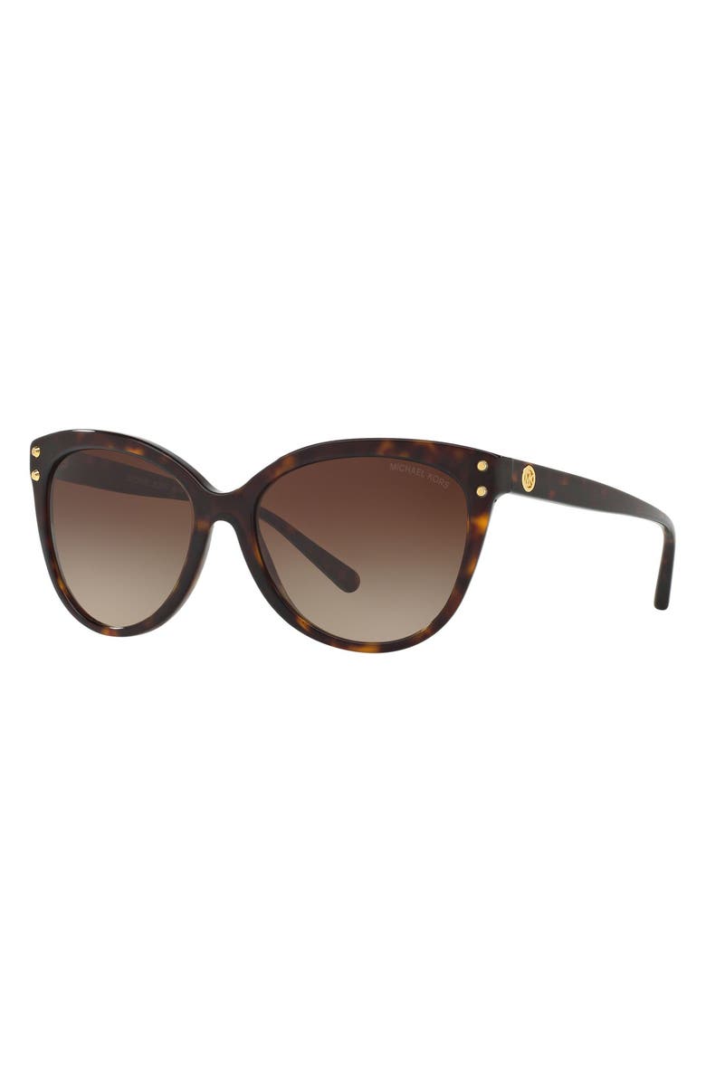 Michael Kors 55mm Gradient Cat Eye Sunglasses, Alternate, color, Dark Tortoise/ Brown Gradient