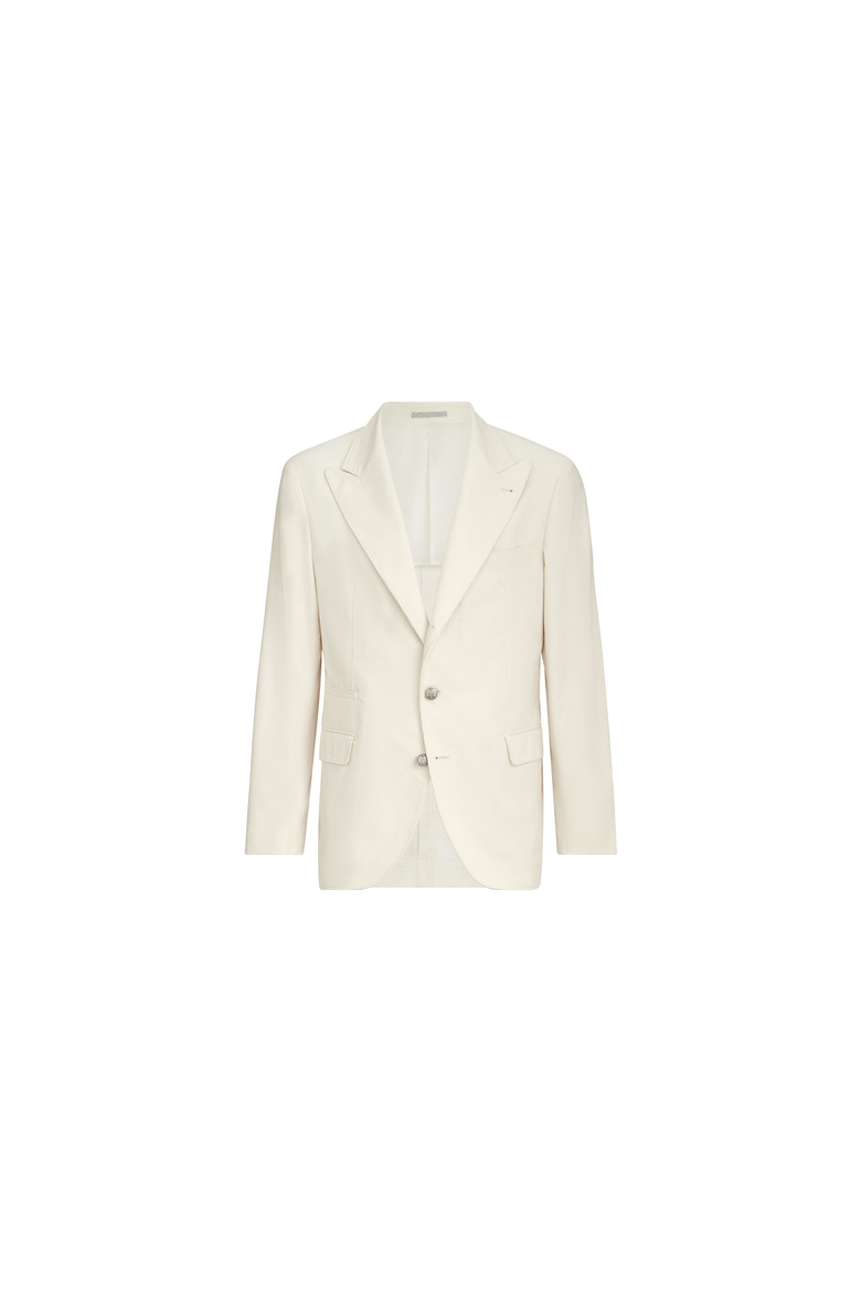 Sea Island cotton narrow wale corduroy deconstructed blazer with large peak lapels and metal buttons, Alternate, color, Panama