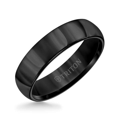 6MM Tungsten Carbide Ring with Domed Bright Finish and Round Edge
