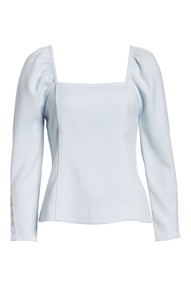 Fitted Square Neck Top (Nordstrom Exclusive), Alternate, color, BLUE ICE