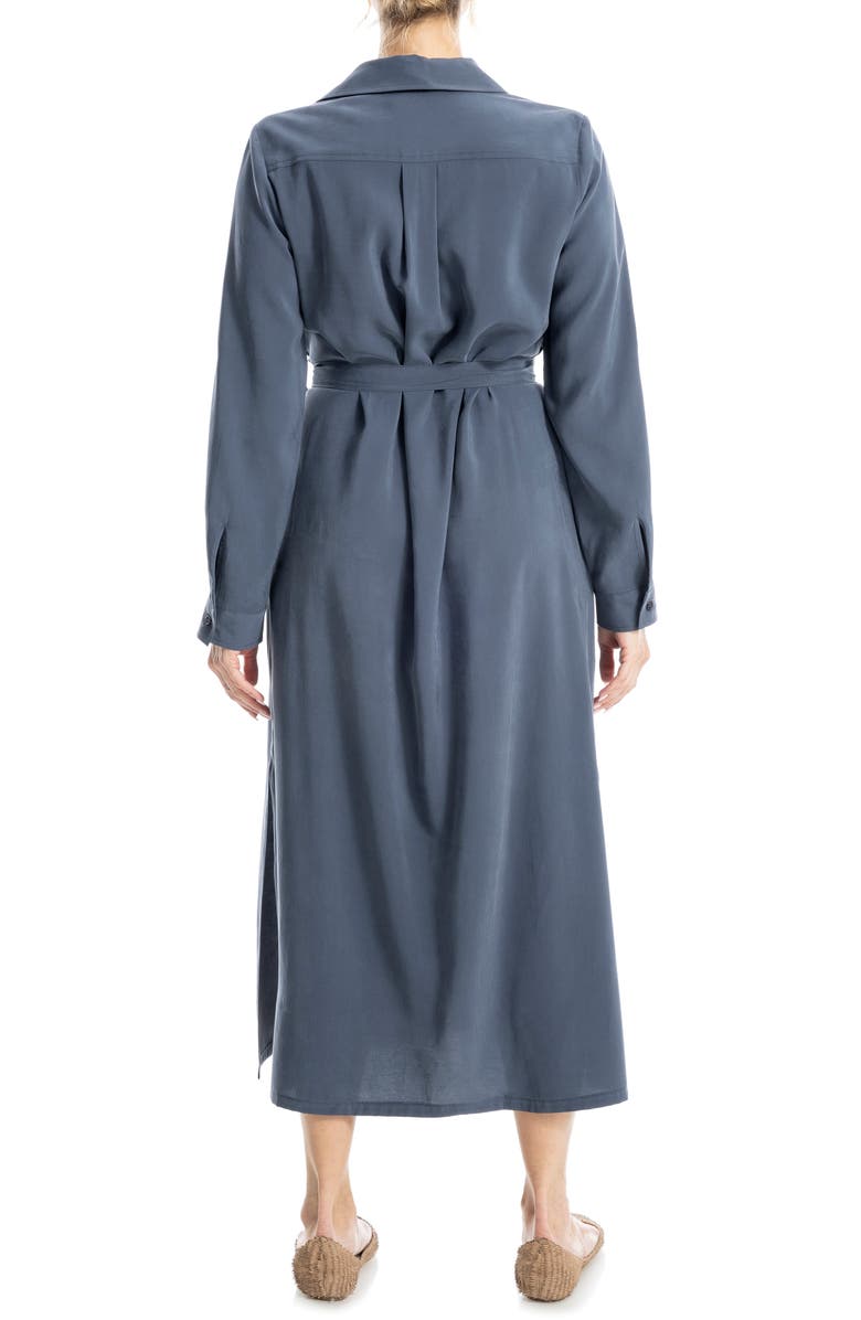MAX STUDIO Roll Sleeve Utility Maxi Shirtdress, Alternate, color, Dusk Blue