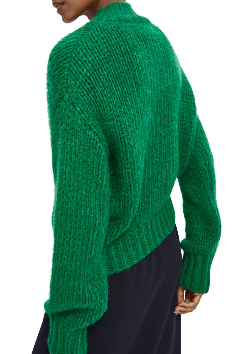 Mock Neck Chunky Knit Sweater, Alternate, color, EMERALD
