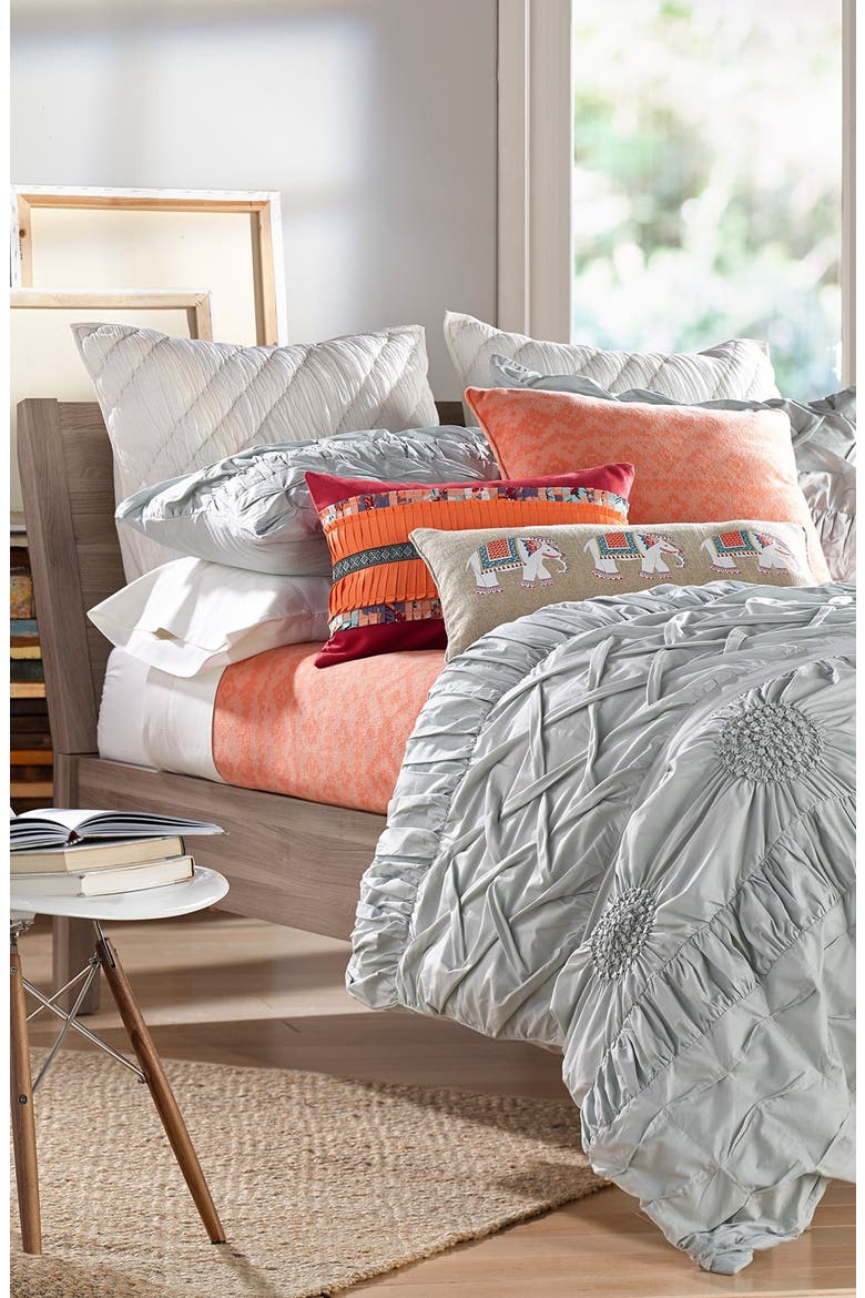 'Cuddle' Fleece Blanket, Main, color, CORAL MUTED LOLA MULTI