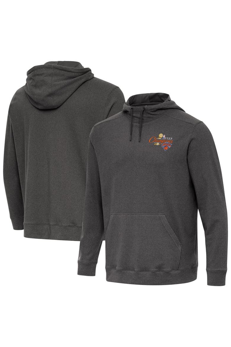 Men's Antigua Black New York Knicks 2026 NBA Finals Champions Official Cloud Hoodie, Main, color, Black