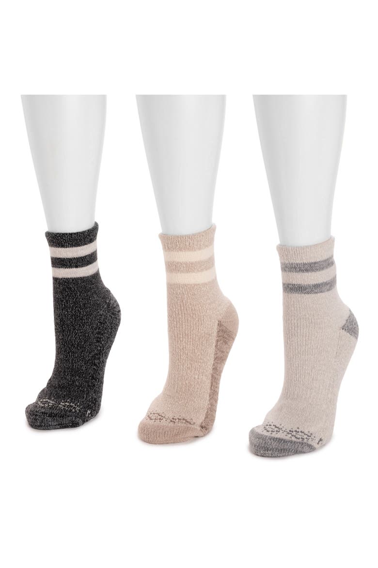 Dream Step Cozy Mini Crew Sock 3 Pair Pack, Alternate, color, Ebony/Neutral