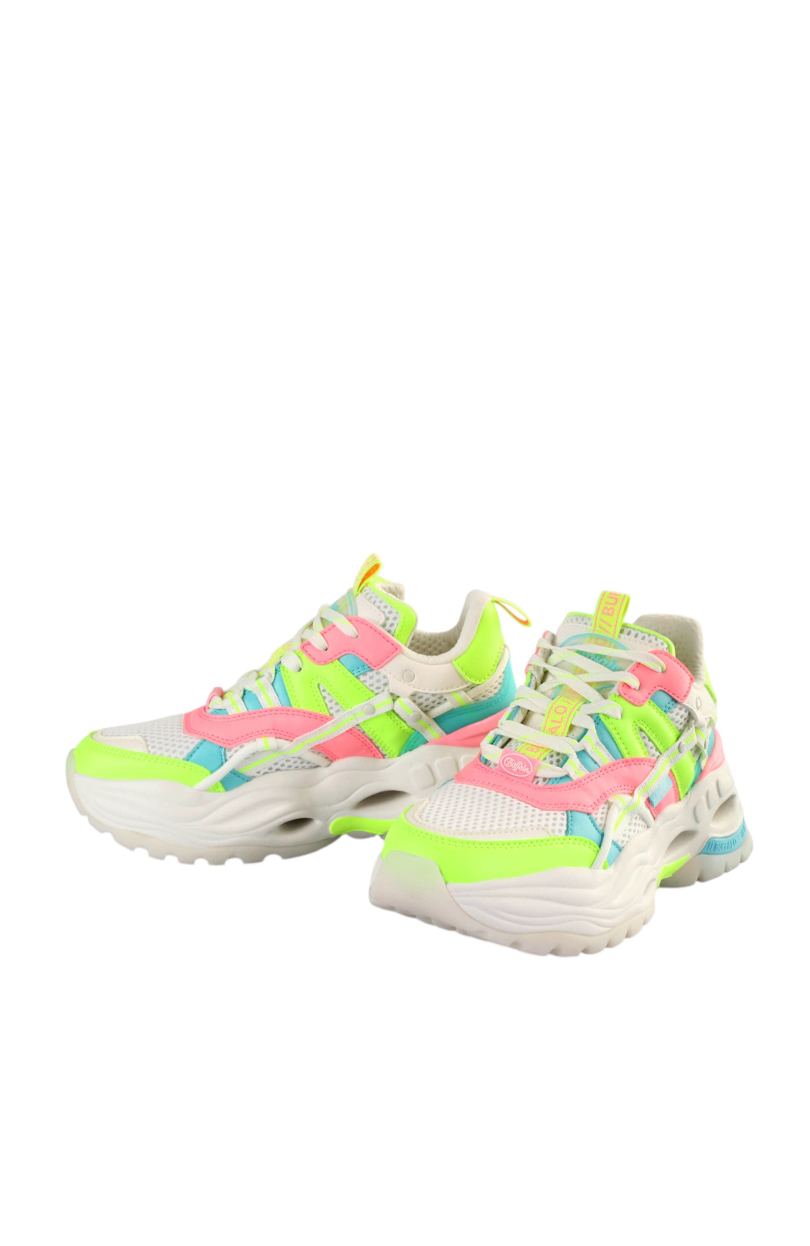 Buffalo Boots Triplet Hollow Sneaker, Alternate, color, White / Neon Multi