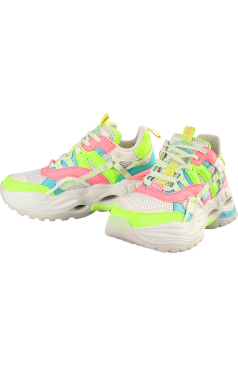 Buffalo Boots Triplet Hollow Sneaker, Alternate, color, White / Neon Multi