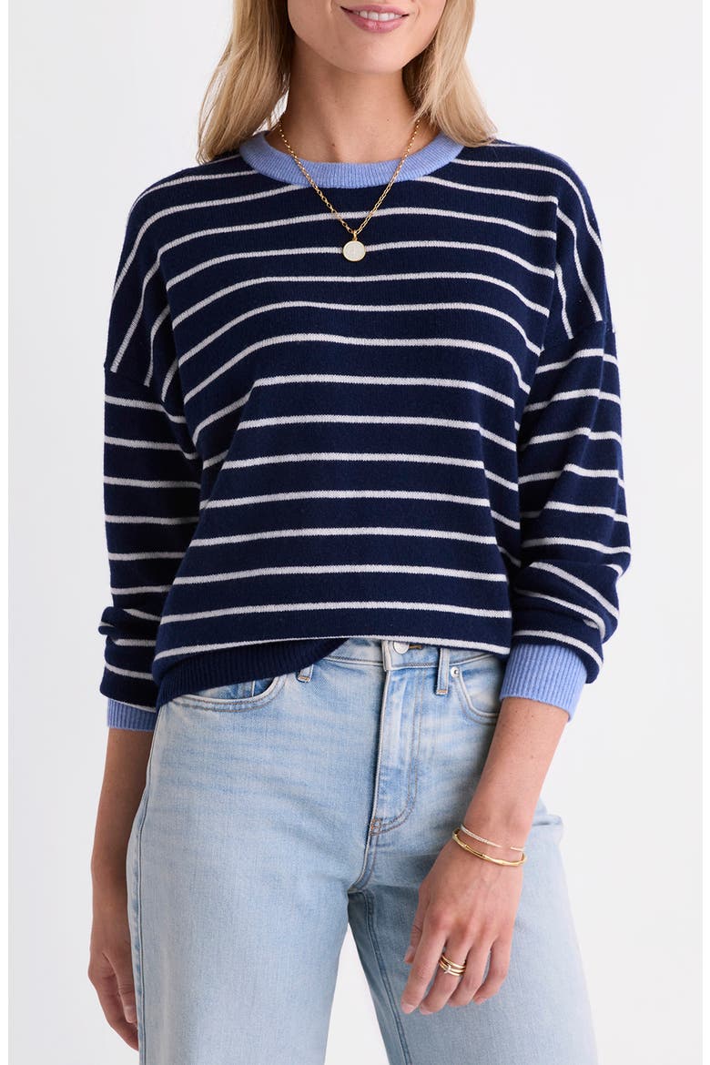 Stripe Cashmere Sweater, Main, color, STRIPE NAUTICAL NAVY
