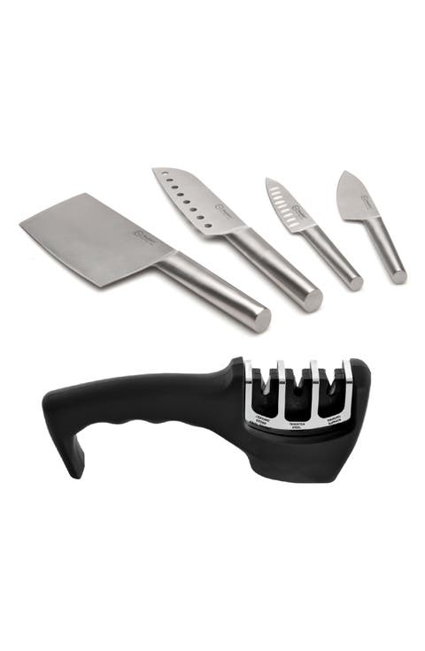 Santoku Set of 5 Knife & Sharpener Set