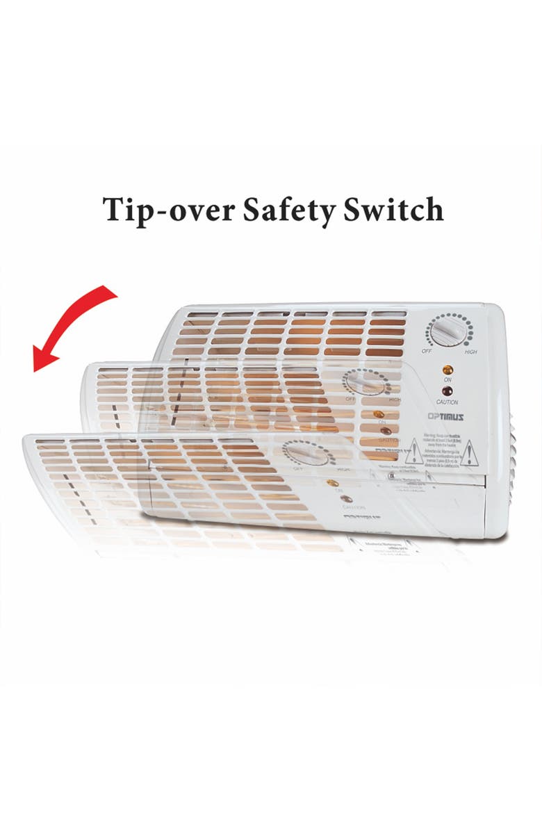 Optimus Portable Fan Forced Radiant Heater with Thermostat, Alternate, color, White