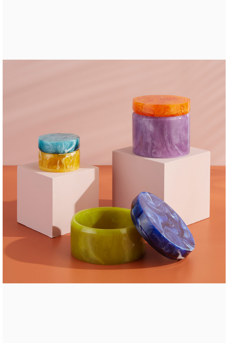 Como Box, Alternate, color, Lavender / Orange
