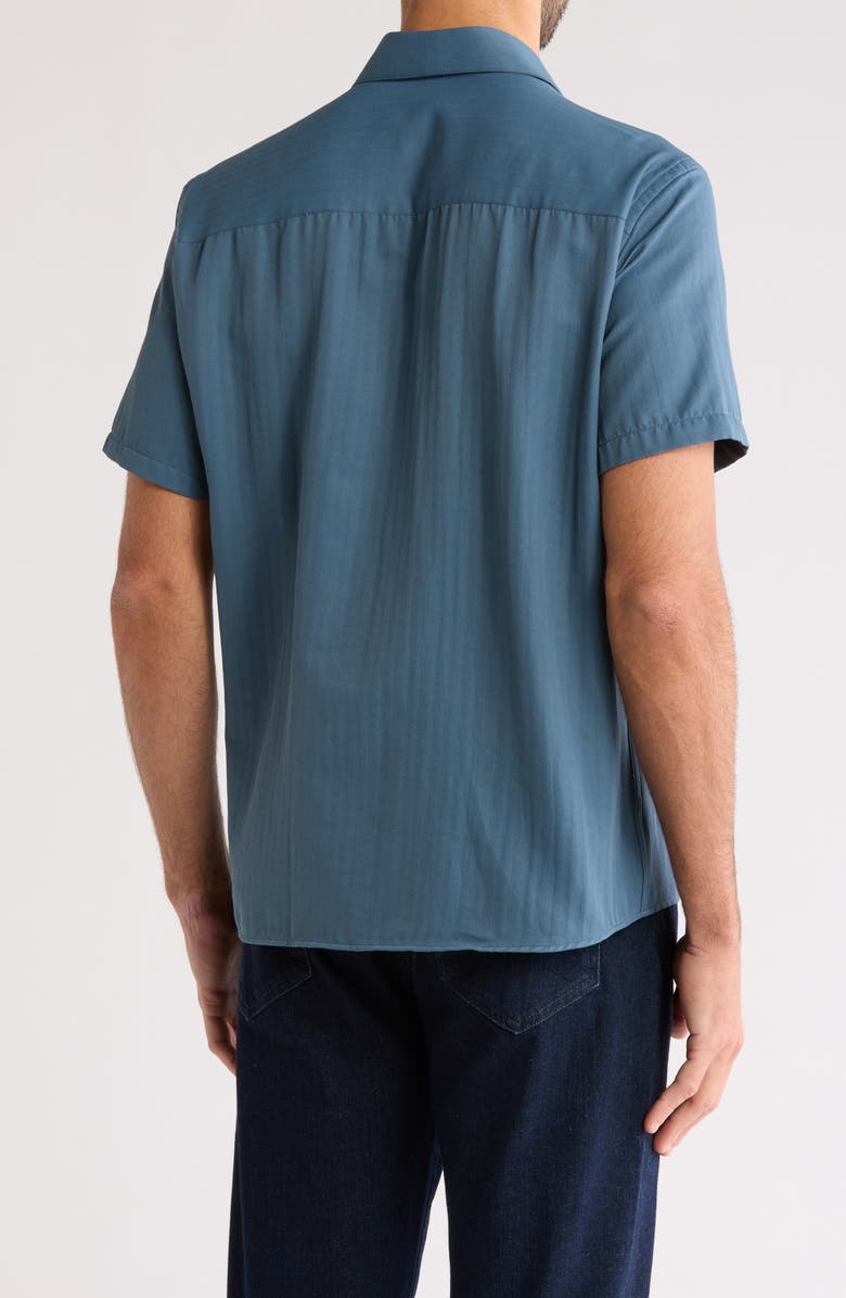 WESTZEROONE Baylor Cotton Short Sleeve Button-Up Shirt, Alternate, color, Orion Blue