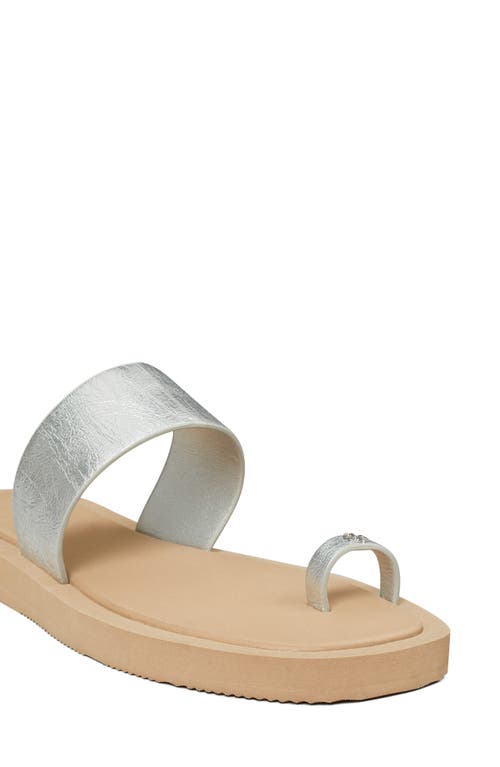 Tory Burch Toe Loop Sandal In Metallic