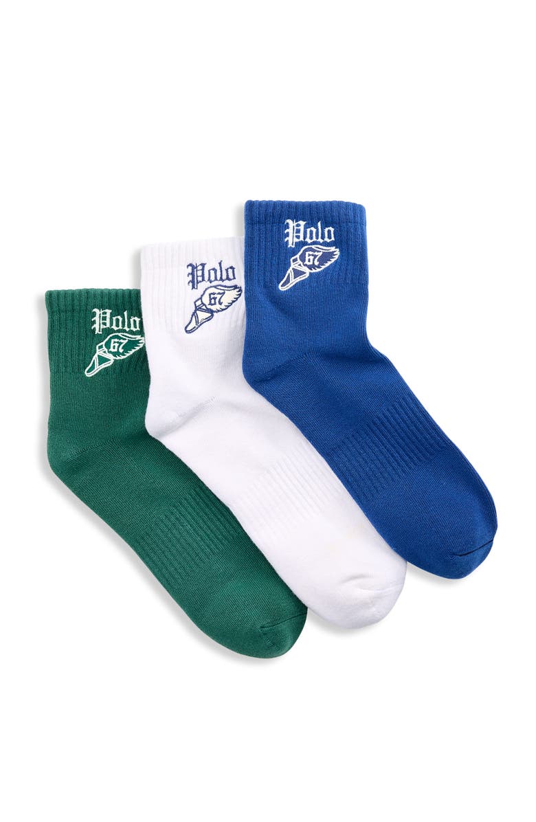 Polo Ralph Lauren Big & Tall 3-pk Classic 1/4-Top Socks V2, Main, color, Blue