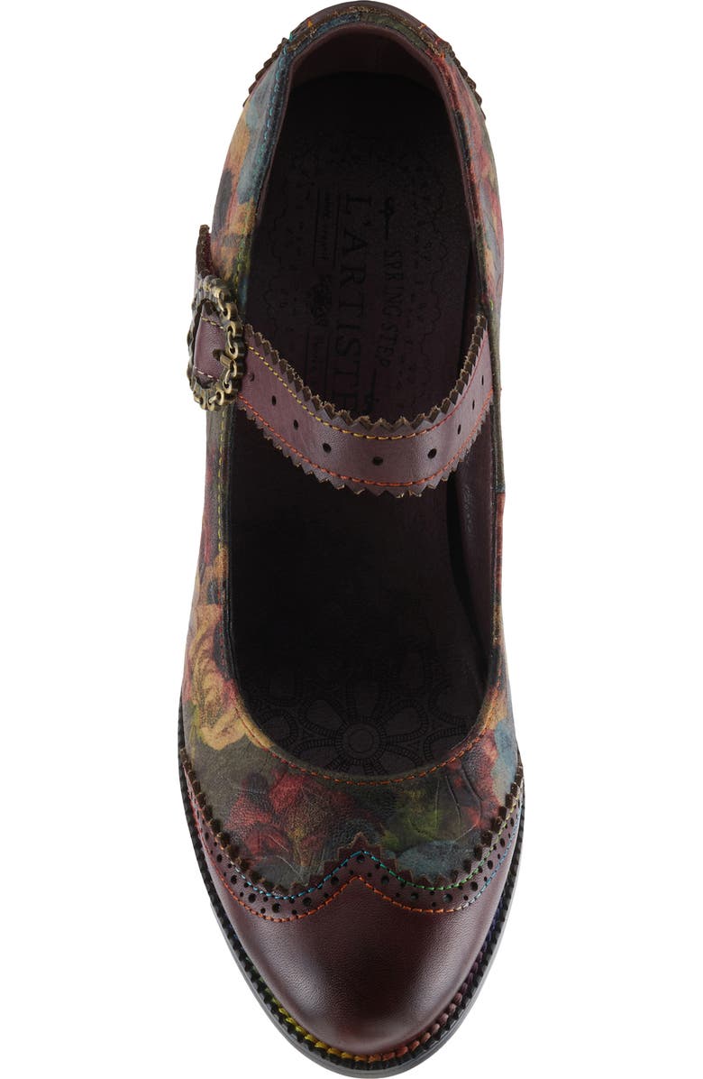 L'Artiste by Spring Step Macias Mary Jane Pump, Alternate, color, Bordeaux Multi