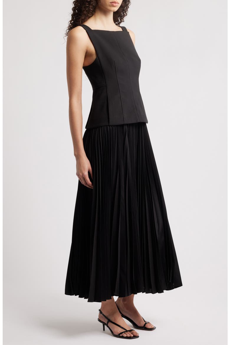 Hollinshill Pleated Sleeveless Maxi Dress, Alternate, color, BLACK