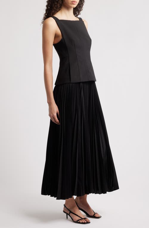 Acler Hollinshill Pleated Sleeveless Maxi Dress In Black