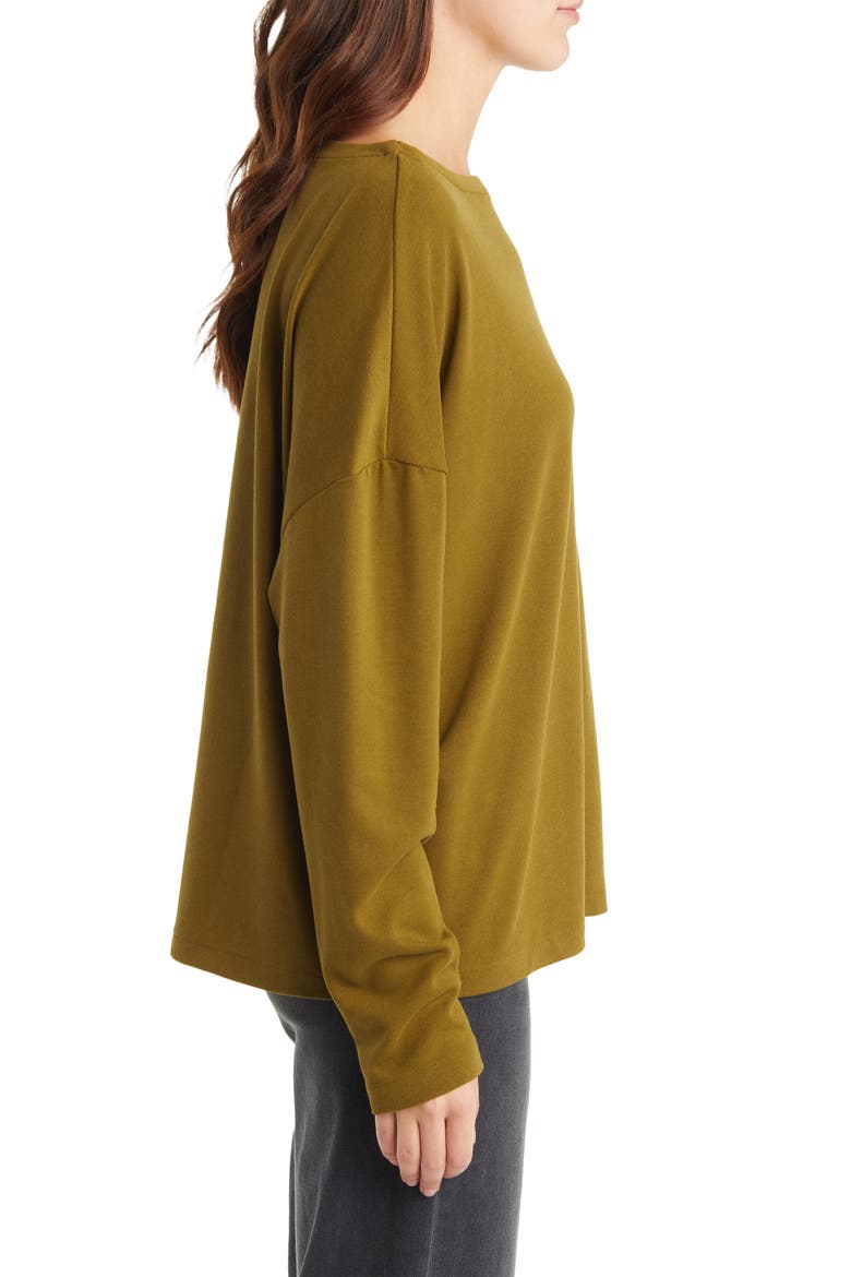Rita Boatneck Long Sleeve Oversize T-Shirt, Alternate, color, OLIVE BRANCH GREEN
