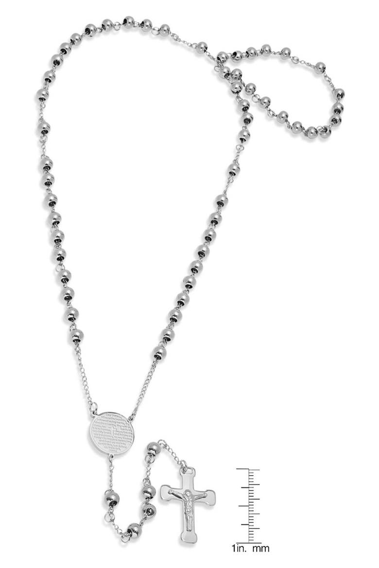Our Father Prayer Rosary Necklace, Alternate, color, SILVER