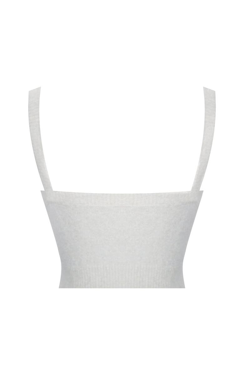 Miss Circle Selene Wool-Blend Ribbed Knit V-Neck Top, Alternate, color, White